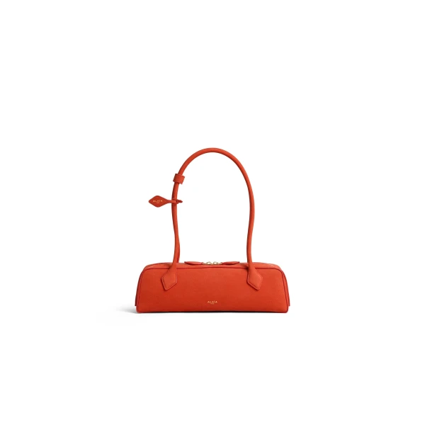Alaia Le Teckel Medium Bag in Nubuck, Burnt Orange | Shoulder & Crossbody Bags | Coveti