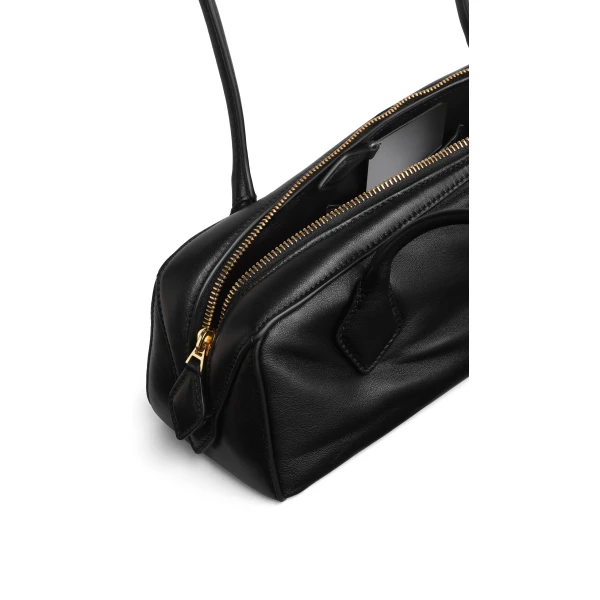Alaia Le Teckel Medium Bag in Padded Leather, Black | Shoulder & Crossbody Bags | Coveti