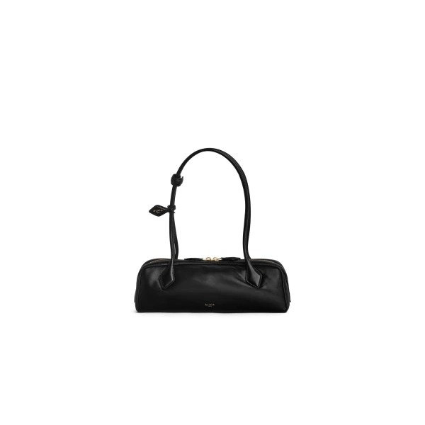 Alaia Le Teckel Medium Bag in Padded Leather, Black | Shoulder & Crossbody Bags | Coveti