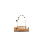 Alaia Le Teckel Medium Bag in Polyurethane and Ayers Leather, Honey | Shoulder & Crossbody Bags | Coveti