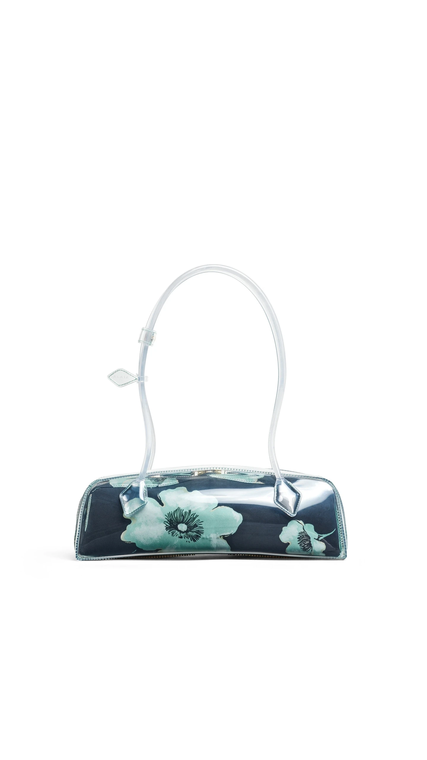 Alaia Le Teckel Medium Bag in Polyurethane and Flower Print, Black and Green Alaia Le Teckel Medium Bag in Polyurethane and Flower Print, Black and Green | Shoulder & Crossbody Bags | Coveti