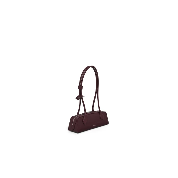 Alaia Le Teckel Small Bag in Leather, Garnet Red | Shoulder & Crossbody Bags | Coveti