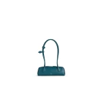 Alaia Le Teckel Small Bag in Leather, Green Grey | Shoulder & Crossbody Bags | Coveti