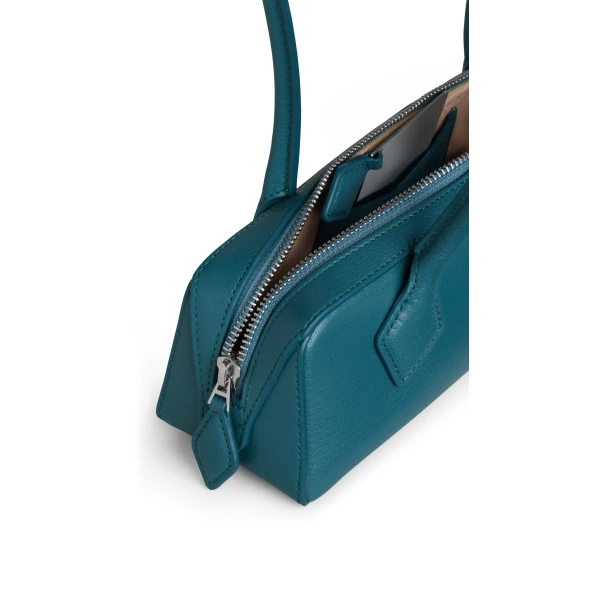 Alaia Le Teckel Small Bag in Leather, Green Grey | Shoulder & Crossbody Bags | Coveti