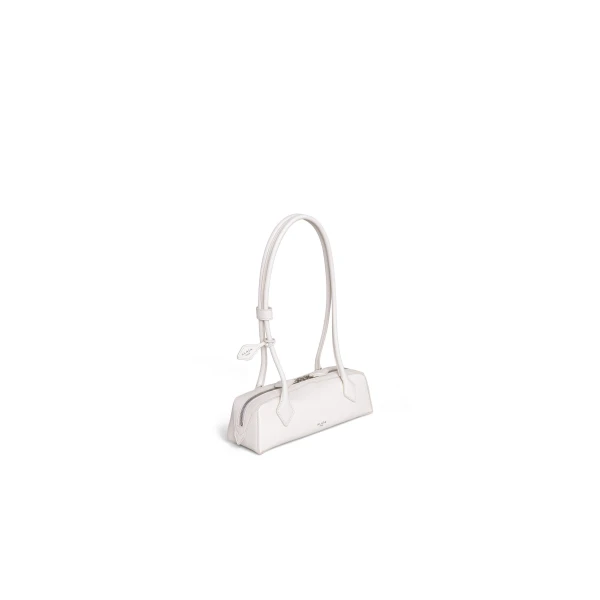 Alaia Le Teckel Small Bag in Leather, Ivory | Shoulder & Crossbody Bags | Coveti