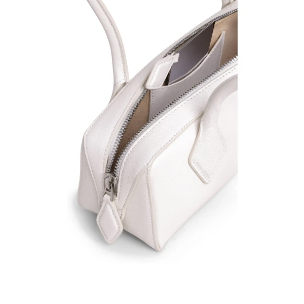 Alaia Le Teckel Small Bag in Leather, Ivory | Shoulder & Crossbody Bags | Coveti