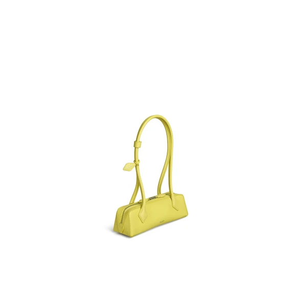 Alaia Le Teckel Small Bag in Leather, Lemon Yellow | Shoulder & Crossbody Bags | Coveti