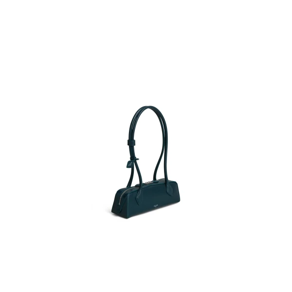 Alaia Le Teckel Small Bag in Leather, Peacock Blue | Shoulder & Crossbody Bags | Coveti