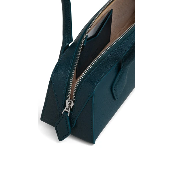 Alaia Le Teckel Small Bag in Leather, Peacock Blue | Shoulder & Crossbody Bags | Coveti