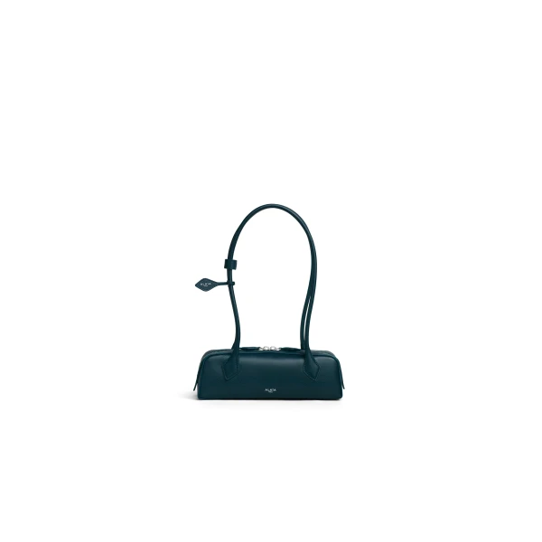 Alaia Le Teckel Small Bag in Leather, Peacock Blue | Shoulder & Crossbody Bags | Coveti