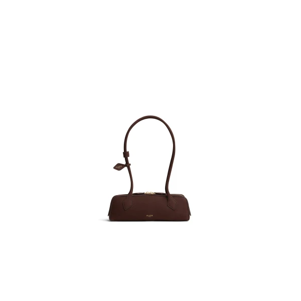 Le Teckel Small Bag in Nubuck, Brown and Gold