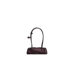 Alaia Le Teckel Small Bag in Satin, Dark Brown | Shoulder & Crossbody Bags | Coveti
