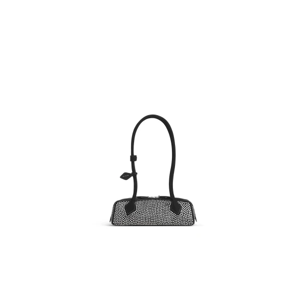 Le Teckel Small Bag in Suede & Studs, Black
