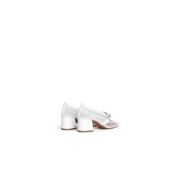 Alaia Mary Janes 55 in Fishnet, Optical White | Heels | Coveti