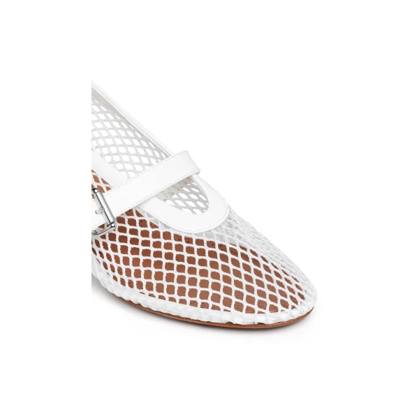 Alaia Mary Janes 55 in Fishnet, Optical White | Heels | Coveti