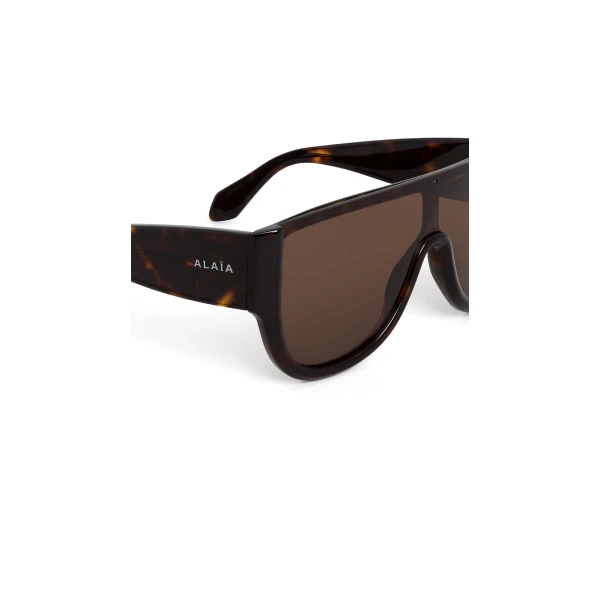 Alaia Mask Sunglasses in Dark Havana | Sunglasses | Coveti