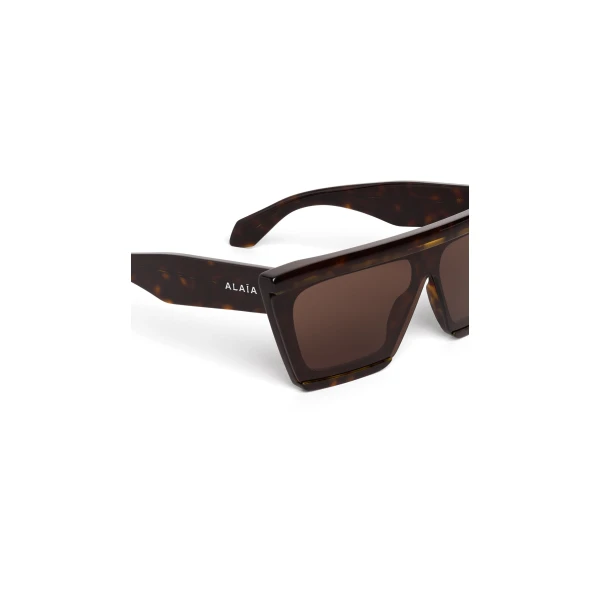 Alaia Mask Sunglasses in Havana and Brown | Sunglasses | Coveti