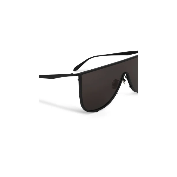 Alaia Mask Sunglasses in Metal, Black | Sunglasses | Coveti