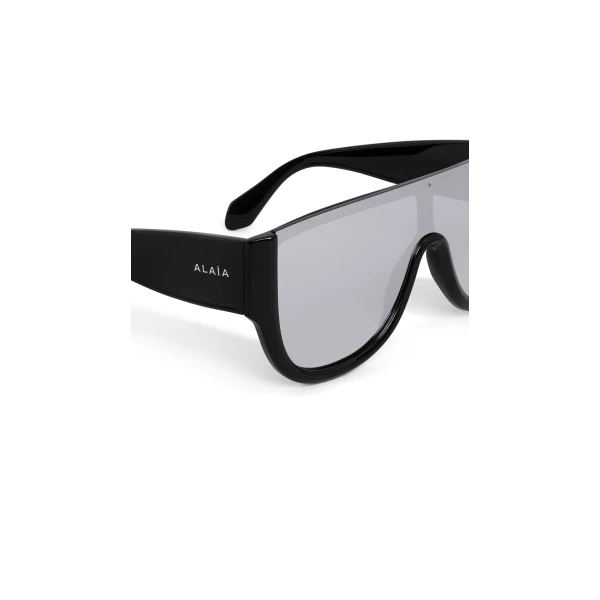 Alaia Mask Sunglasses in Silver and Black | Sunglasses | Coveti