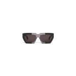 Alaia Melted Rectangular Sunglasses in Black and Grey | Sunglasses | Coveti