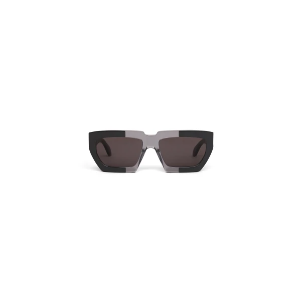 Alaia Melted Rectangular Sunglasses in Black and Grey | Sunglasses | Coveti