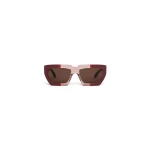 Alaia Melted Rectangular Sunglasses in Bordeaux | Sunglasses | Coveti