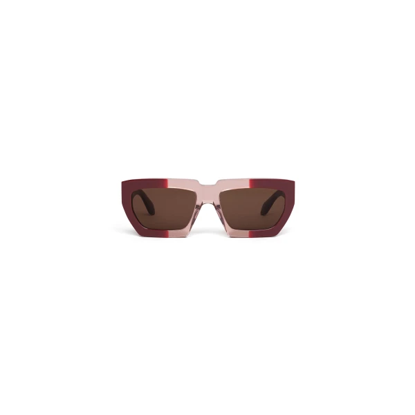 Alaia Melted Rectangular Sunglasses in Bordeaux | Sunglasses | Coveti