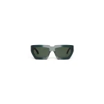 Alaia Melted Rectangular Sunglasses in Green | Sunglasses | Coveti