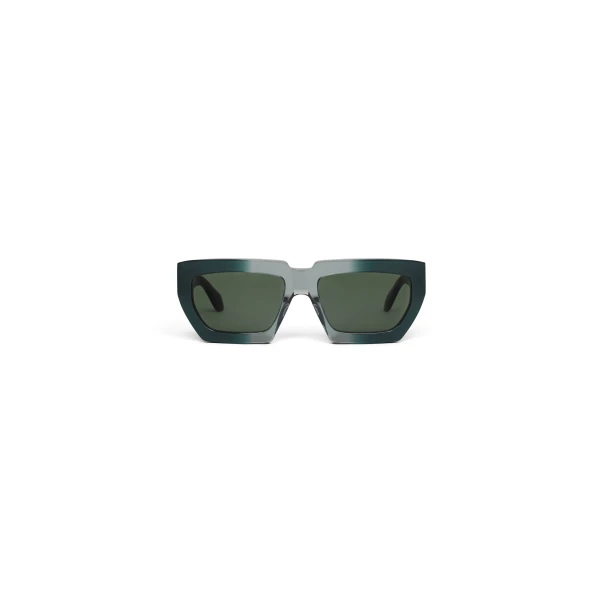 Melted Rectangular Sunglasses in Green