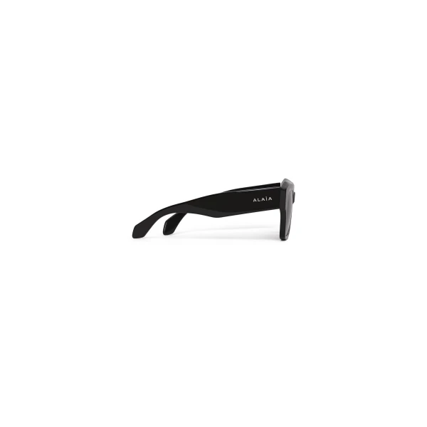 Alaia Melted Square Sunglasses in Black and Grey | Sunglasses | Coveti