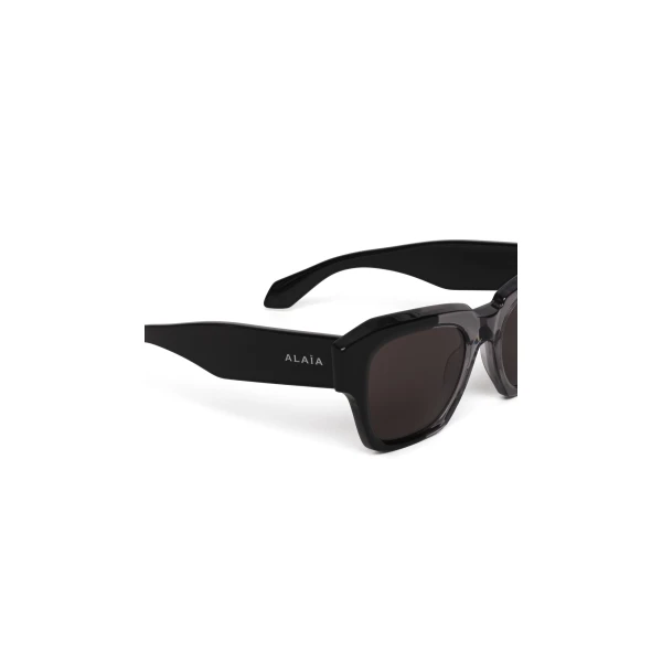 Alaia Melted Square Sunglasses in Black and Grey | Sunglasses | Coveti