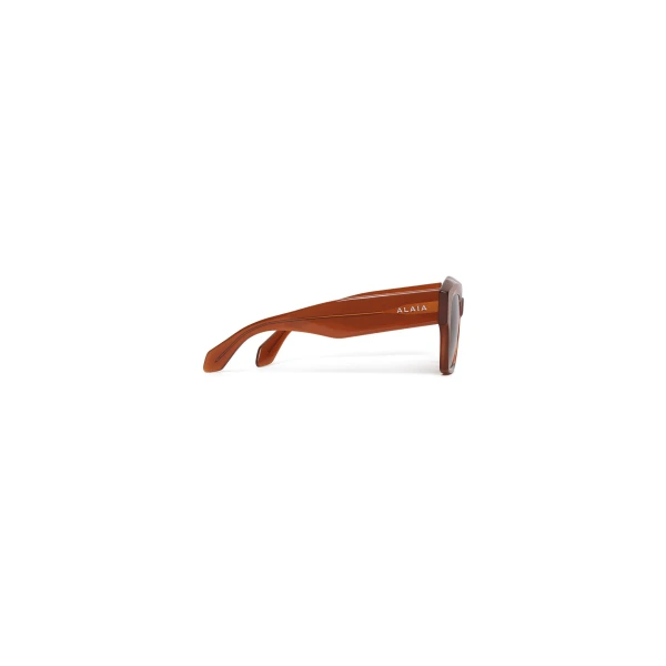 Alaia Melted Square Sunglasses in Chestnut | Sunglasses | Coveti