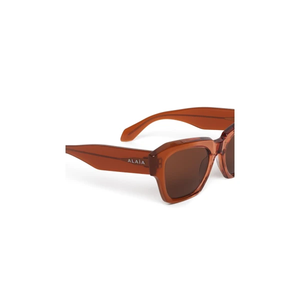 Alaia Melted Square Sunglasses in Chestnut | Sunglasses | Coveti
