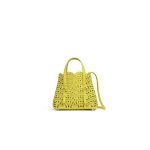Alaia Mina 20 Bag in Perforated Vienne Nubuck, Lemon Yellow | Mini Bags | Coveti