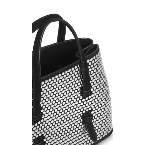Alaia Mina 20 Bag in Suede with Studs, Black | Mini Bags | Coveti