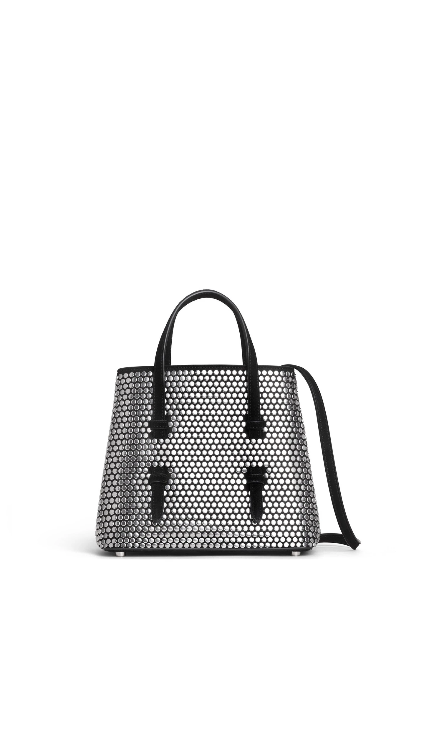 Alaia Mina 20 Bag in Suede with Studs, Black Alaia Mina 20 Bag in Suede with Studs, Black | Mini Bags | Coveti