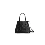 Alaia Mina 25 Bag in Perforated Vienne Calfskin, Black | Shoulder & Crossbody Bags | Coveti