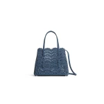 Alaia Mina 25 Bag in Perforated Vienne Nubuck, Blue | Shoulder & Crossbody Bags | Coveti