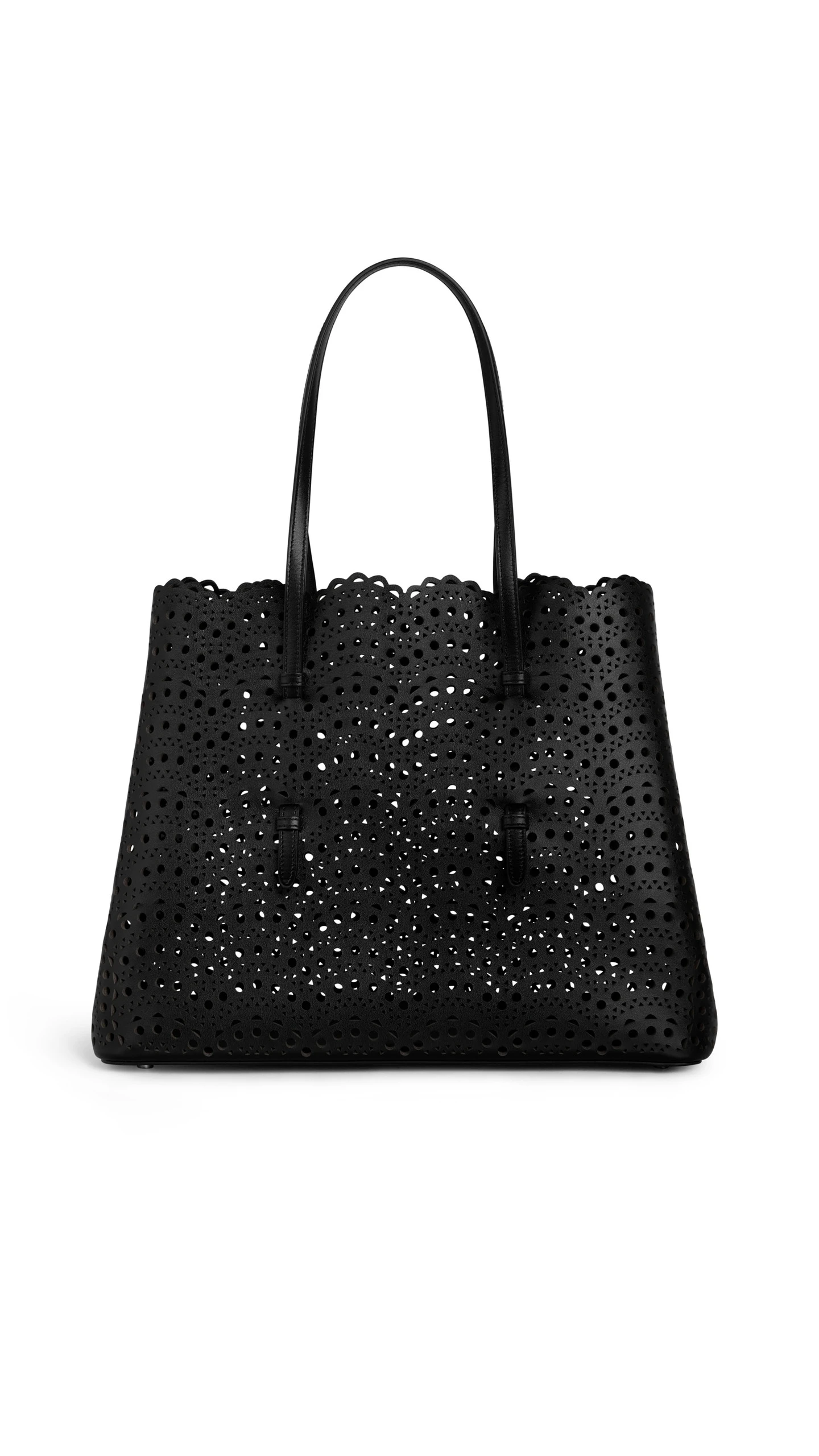 Alaia Mina 37 Bag in Perforated Vienne Calfskin, Black Alaia Mina 37 Bag in Perforated Vienne Calfskin, Black | Shoulder & Crossbody Bags | Coveti