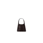 Alaia Mini Hobo Bag in Haircalf, Chocolate | Mini Bags | Coveti
