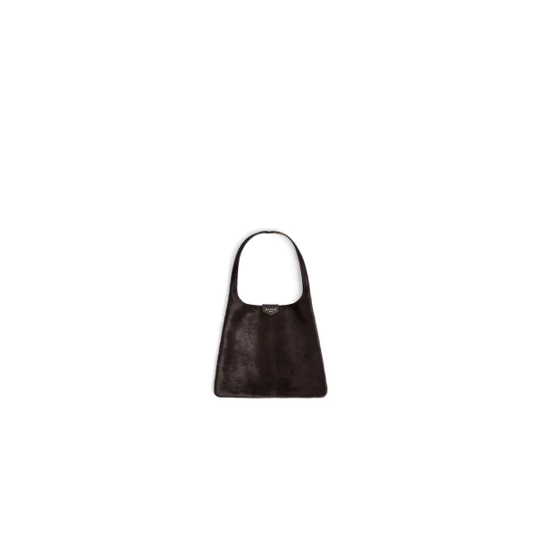 Mini Hobo Bag in Haircalf, Chocolate