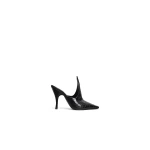 Alaia Mules in Crocodile Embossed Calfskin, Black | Mules | Coveti