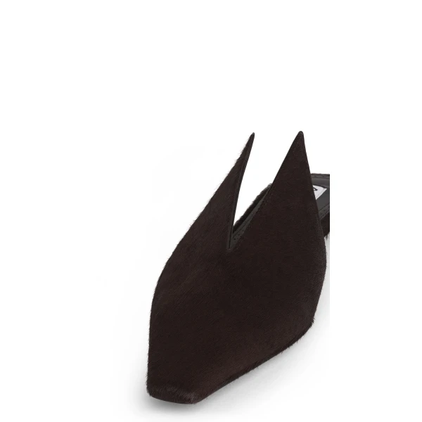 Alaia Mules in Haircalf, Chocolate | Mules | Coveti
