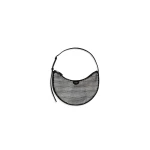 Alaia One Piece Demi Lune Bag in Suede with Studs, Black | Shoulder & Crossbody Bags | Coveti