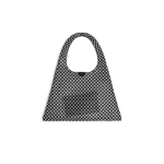 Alaia One Piece Hobo Bag in Leather Net, Black and White | Shoulder & Crossbody Bags | Coveti