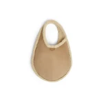 Alaia One Piece Hobo Bag in Merino Shearling, Camel | Shoulder & Crossbody Bags | Coveti