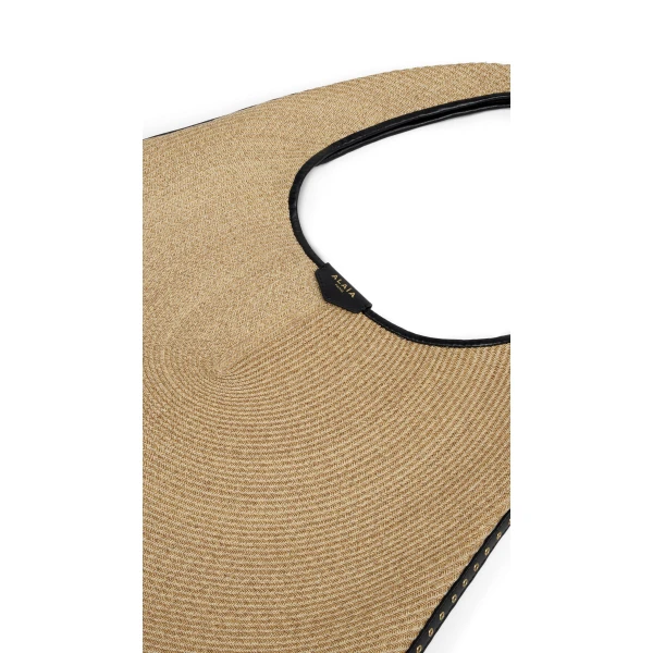 Alaia One Piece Hobo Bag in Paper Straw, Natural | Shoulder & Crossbody Bags | Coveti