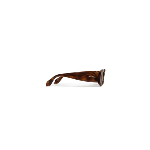 Alaia Oval Sunglasses in Dark Havana | Sunglasses | Coveti
