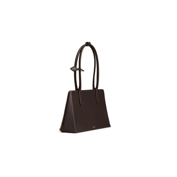 Alaia Prisme Bag in Calfskin, Smoke Brown | Shoulder & Crossbody Bags | Coveti