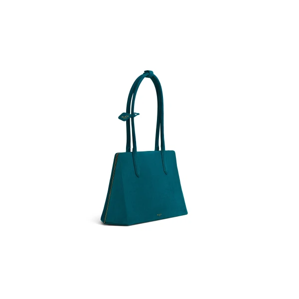 Alaia Prisme Bag in Suede, China Blue | Shoulder & Crossbody Bags | Coveti
